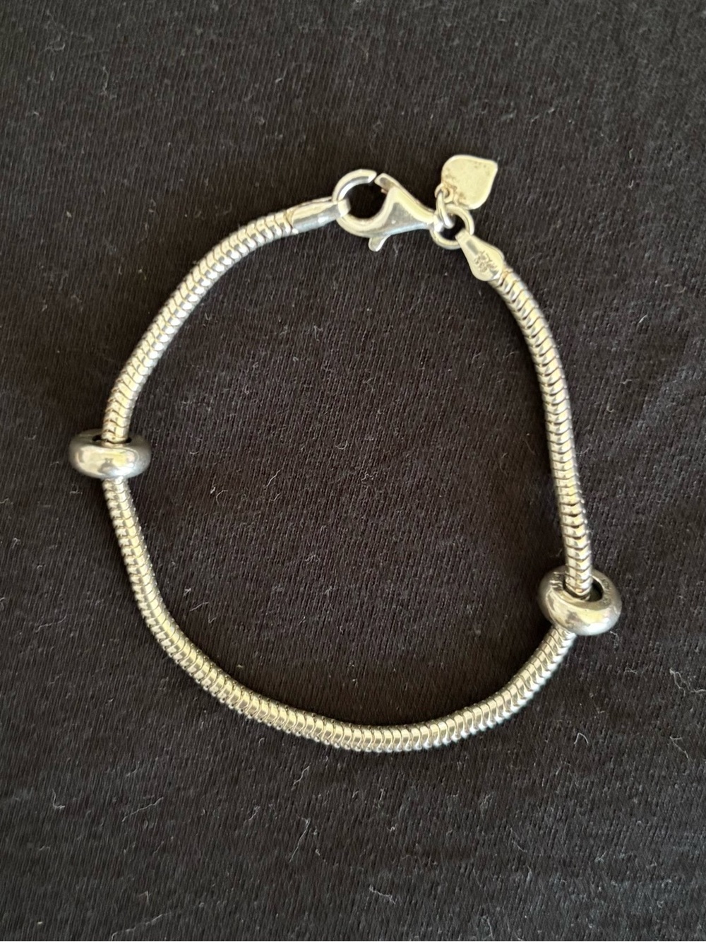 Michael Anthony MA Sterling Silver 925 Charm Bracelet Base w/ 2 Spacers 7.5 in